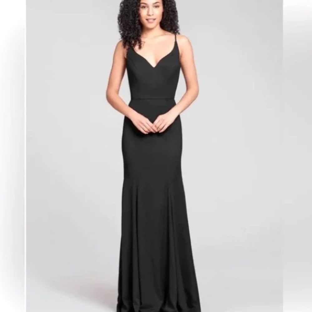 HAYLEY PAIGE OCCASIONS - 5858 V-neck Fit and Flare Black Dress